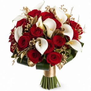 Luxury Red & Gold — 奢華紅金花束